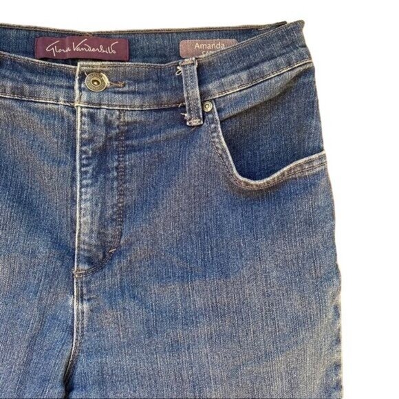 Gloria Vanderbilt Amanda Blue Capri Cuffed Jeans Size  6 - Picture 8 of 12